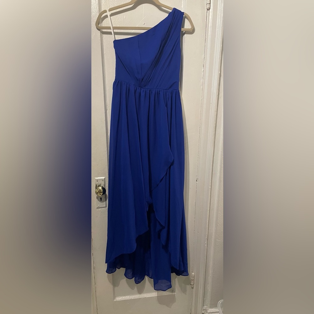 One-Shoulder Royal Blue Maxi Skirt
